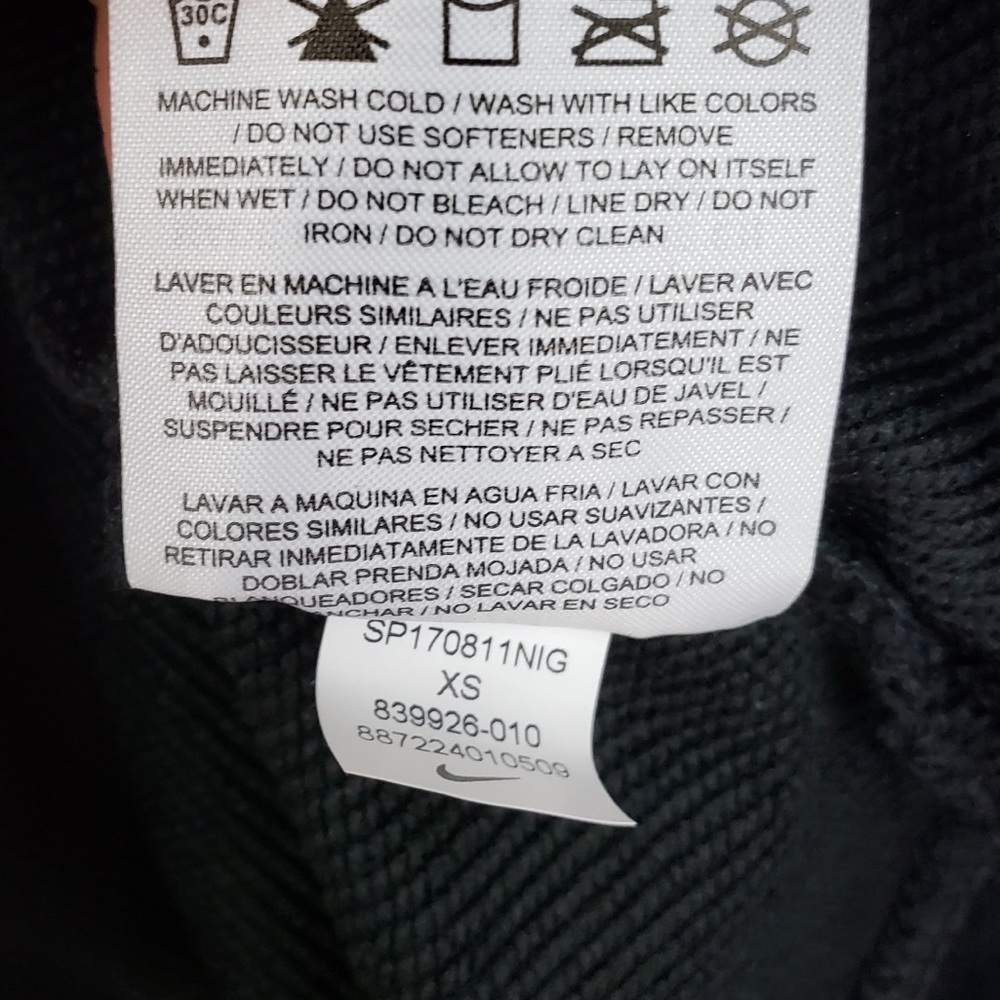 Nike Dri-Fit Versa Open Back Sweatshirt Black XS - Picture 8 of 8